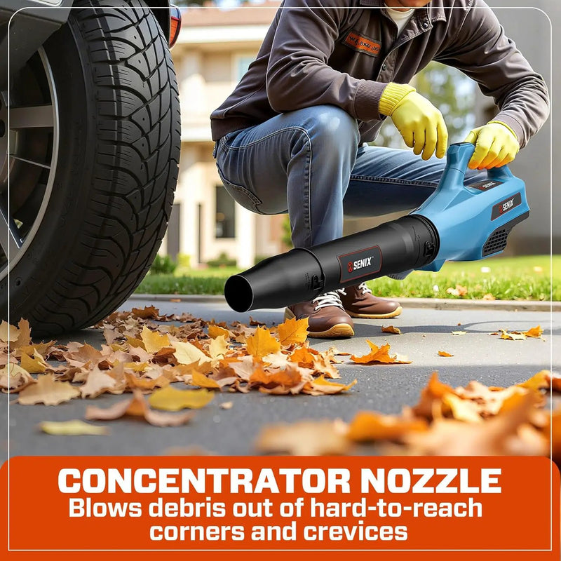 SENIX X5 58V MAX* 2-Piece Cordless Yard Tool Combo Kit with 11“/13" Brushless String Trimmer Weed Wacker,520CFM 3-Speed Leaf Blower,Includes 2.5Ah Battery & Charger (S5K2B1-01) by GreenHaven Gardens
