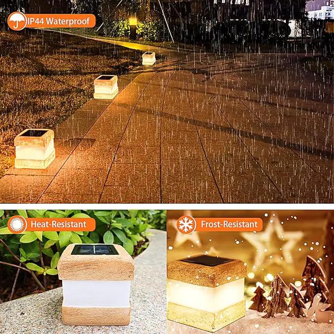 2 Pack Solar Rock Lights Outdoor - Solar Garden Decor Landscape Pathway Lights Waterproof with Warm LED Lights for Table Patio Yard Garden Walkway Decor(Brown) by GreenHaven Gardens