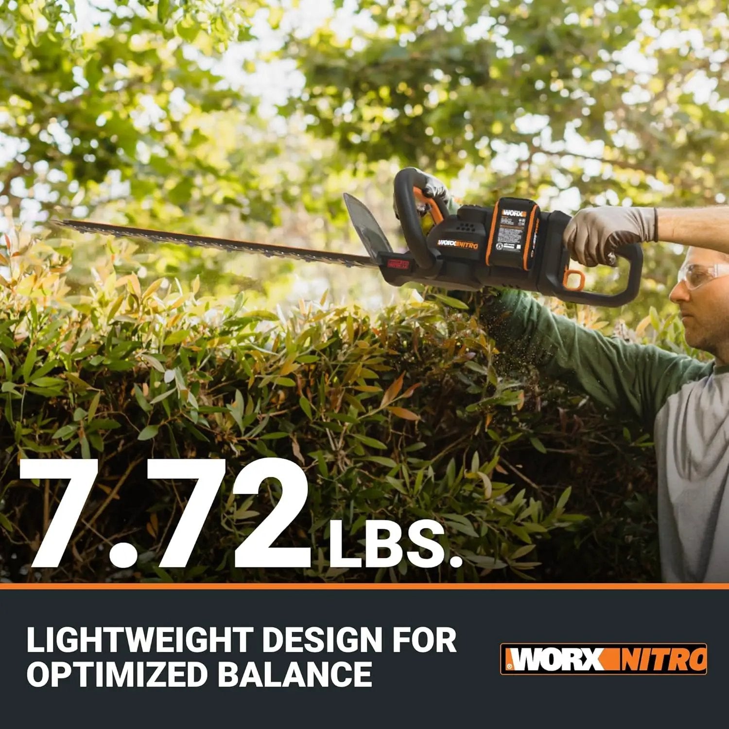 WORX Nitro WG286 24" 40V Cordless Hedge Trimmer, Electric Hedge Trimmer with Dual-Action Blades & 3400 SPM, Brushless Bush Trimmer with 180° Rotating Handle, 2 Batteries & Charger Included by GreenHaven Gardens
