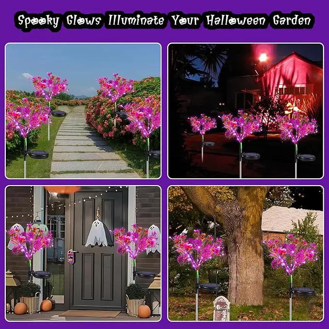Neporal Solar Garden Lights, 4PK Purple Phalaenopsis Solar Flowers Outdoor Waterproof, Solar Lights Outdoor Decorative for Garden, Yard Decor, by GreenHaven Gardens