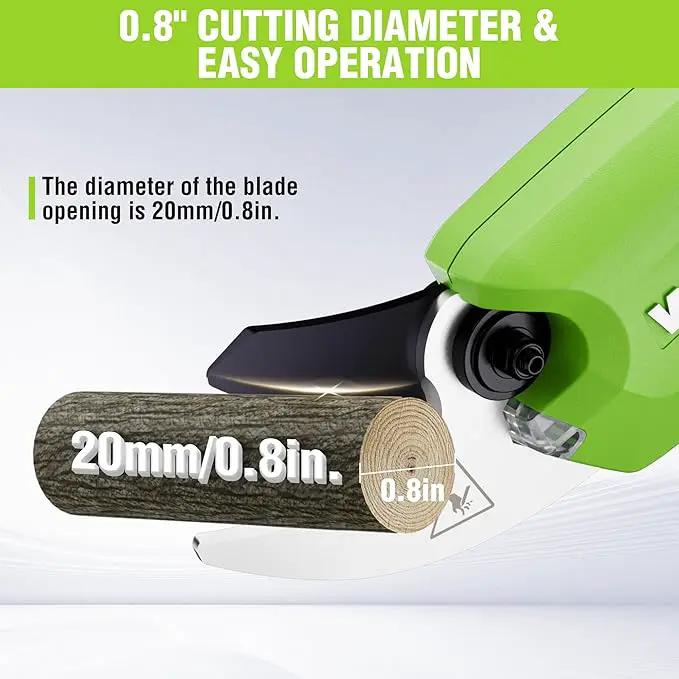 WORKPRO 7.2V Electric Pruning Shears, Battery Powered Pruning Shears, Cordless Tree Pruner, 0.8 Inch Cutting Diameter, Branch Cutter Gardening Scissors with Rechargeable Battery by GreenHaven Gardens