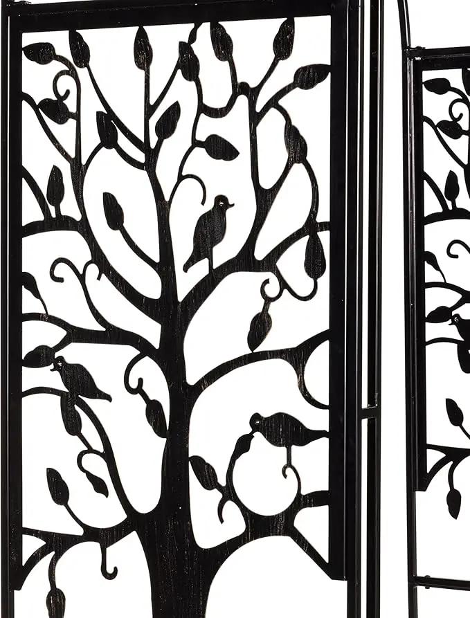 Evergreen Plow & Hearth Tree of Life Garden Arbor - 7 Feet Tall | Slim Metal Arch with Iron Trellis for Climbing Plants | Elegant Wedding Arbor | Outdoor Patio & Garden Decor by GreenHaven Gardens