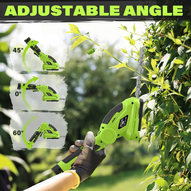SOYUS Cordless Hedge Trimmer, 2 in 1 Electric Hedge Trimmers & Grass Shears, 7.2V Lightweight Shrub Trimmer Cordless with Battery and Charger, Ideal for Garden, Yard and Lawn - Green by GreenHaven Gardens