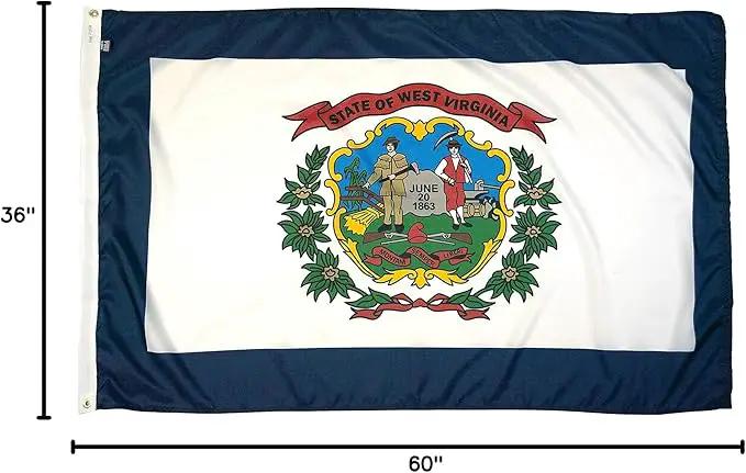 FlagSource West Virginia Nylon State Flag, Made in the USA, 3x5' by GreenHaven Gardens