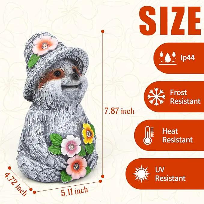 Solar Garden Outdoor Statues Sloth with 4 LED Lights,Lawn Decor Sloth Statue for Patio,Balcony,Yard,Lawn Ornament,Unique Gifts for Mom Grandma by GreenHaven Gardens