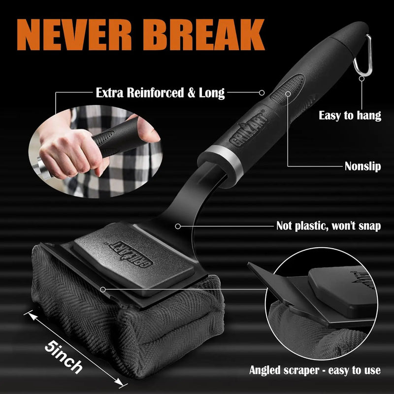 GRILLART Bristle Free Grill Brush Kit, Reinforced Outdoor Grill Brushes, Safe Cleaning Tools with Replaceable Heads, Grill Scraper BBQ Accessories, Men/Dad Gifts by GreenHaven Gardens