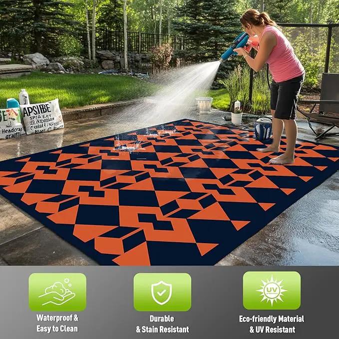WILDROOTS 5x8 Feet Diamond Mask Plastic Outdoor Rug, Stain Resistant Waterproof Reversible Outdoor Patio Rug, Fade Resistant Camping Rug by GreenHaven Gardens