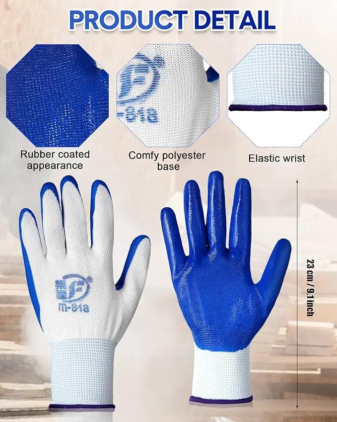 Nuogo 24 Pairs Gardening Gloves for Men Women Rubber Coated Landscaping Work Gloves Safety Work Construction by GreenHaven Gardens