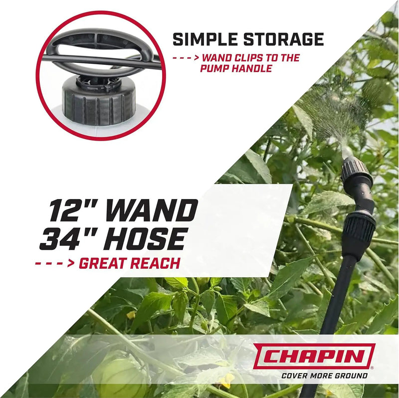Chapin 16100 1-Gallon Made in USA Garden Pump Sprayer with Ergonomic Handle, Trigger Shut Off, Adjustable Cone Nozzle and in-Tank Filter, for Spraying Weeds, Insects, Fertilizers, Translucent White by GreenHaven Gardens