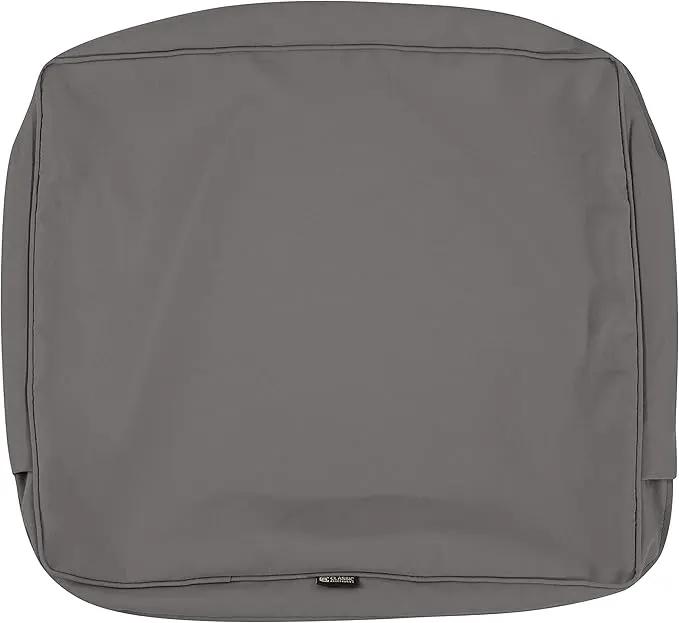 Classic Accessories Montlake Water-Resistant 19 x 20 x 4 Inch Patio Lounge Back Cushion, Light Charcoal Grey, Outdoor Loveseat Cushions by GreenHaven Gardens