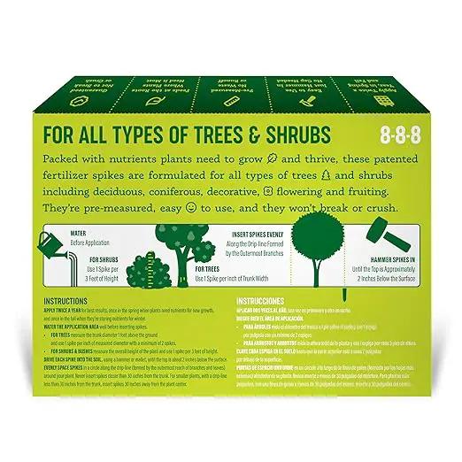 Tree & Shrub Fertilizer Spikes (12 Spikes - 3.0 Lbs) by GreenHaven Gardens