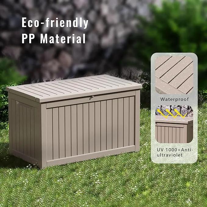 DRATO 230 Gallon Deck Box, Waterproof Resin Large Outdoor Storgae Box for Patio Furniture, Patio Cushions, Gardening Tools, Pool and Sports Supplies, Lockable by GreenHaven Gardens