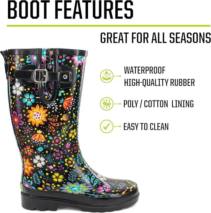 Western Chief Women's Tall Waterproof Rain Boot Outdoor Garden Shoes by GreenHaven Gardens