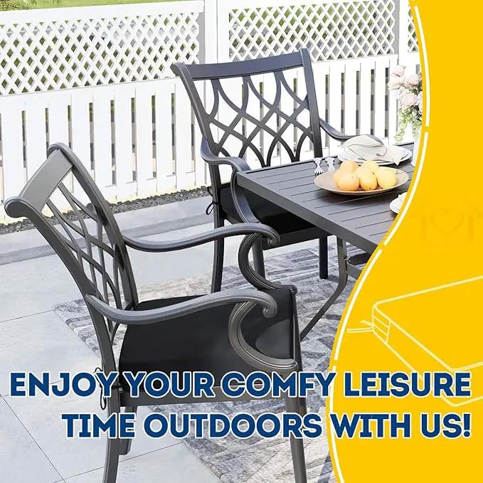 AAAAAcessories Outdoor Seat Cushions for Chairs, Waterproof, Fade-Resistant Patio Furniture Replacement Cushions, 21" x 21" x 4", Set of 2, Black by GreenHaven Gardens
