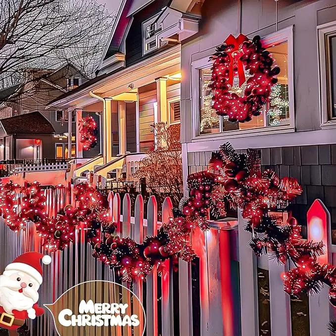 JMEXSUSS 2 Pack Solar Fairy Lights, 33FT 100 LED Red Outdoor Waterproof String Lights for Outside Tree Party Patio Christmas Valentine Day Decorations by GreenHaven Gardens