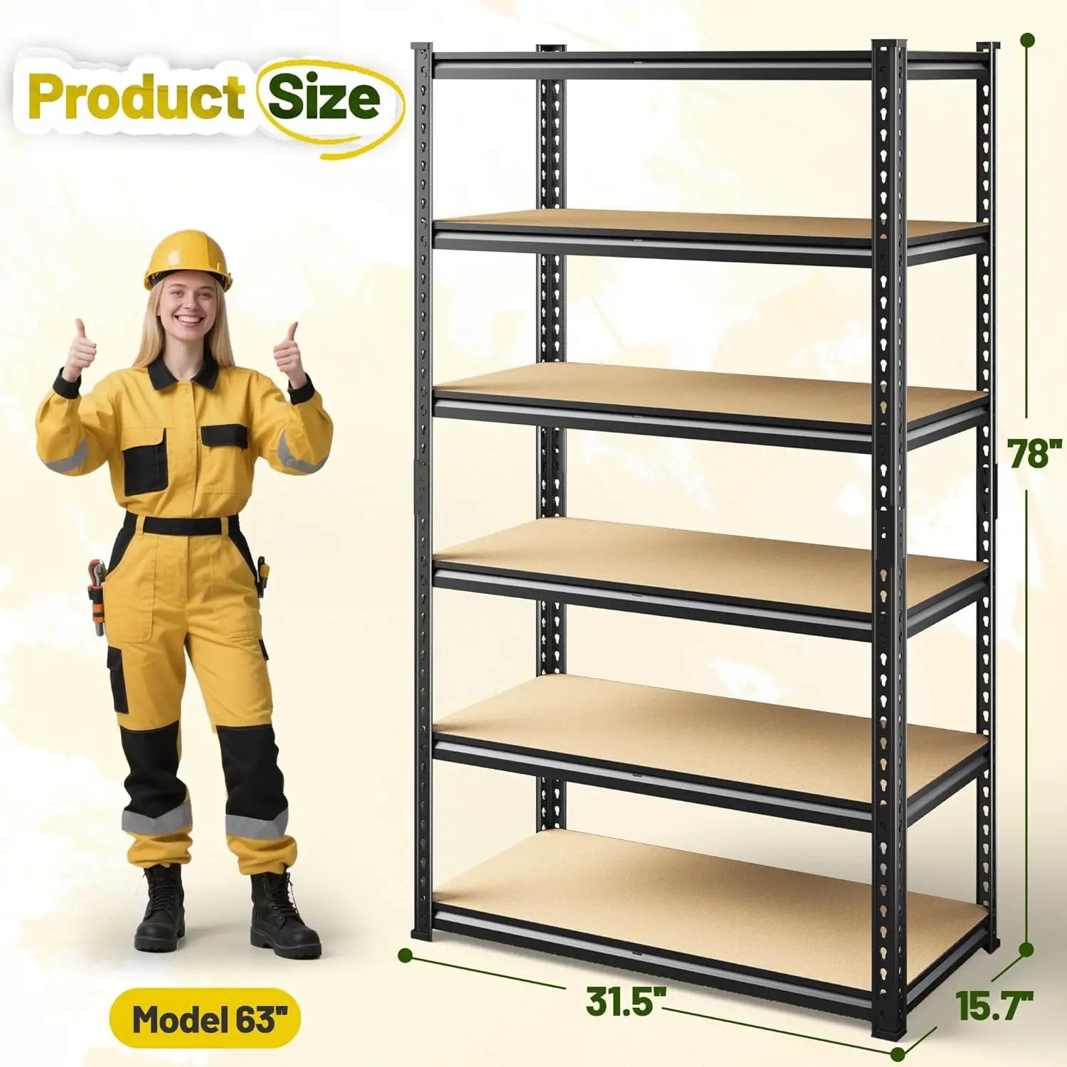 78" H Metal Shelving 6 Tier Garage Shelving Adjustable 2400LBS Storage Shelves Heavy Duty Pantry Shelves for Kitchen Closet Basement Warehouse by GreenHaven Gardens