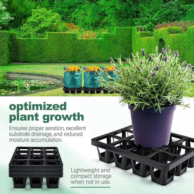7 Pcs Pot Holder Plant Stands 30 Gallons Large Capacity Outdoor Stands for Pots and Grow Bags Polypropylene Flowerpot for Improved Drainage and Aeration by GreenHaven Gardens