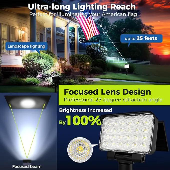 Solar Spot Lights Outdoor Waterproof for Flag, Tree, House, Garden, Yard, Landscape Spotlights for Accent Uplighting Halloween Christmas Decorations-6 Pack by GreenHaven Gardens