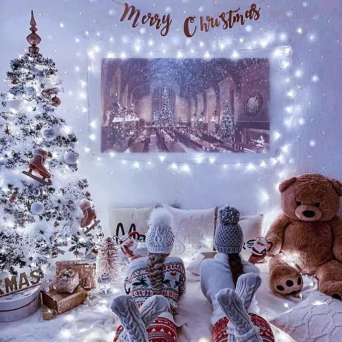 JMEXSUSS 66ft 200 LED White Christmas Lights Indoor Bedroom, Connectable White String Lights Outdoor Clear Wire, 8 Modes Twinkle String Lights Plug in for Room Tree Wedding Christmas Decoration by GreenHaven Gardens