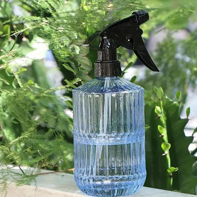OFFIDIX Glass Spray Bottle,Plant Mister Indoor Watering Can,Adjustable Nozzle Watering Glass 0.45L/15.22oz Spray Bottle for Cleaning Solutions (Light Blue) by GreenHaven Gardens