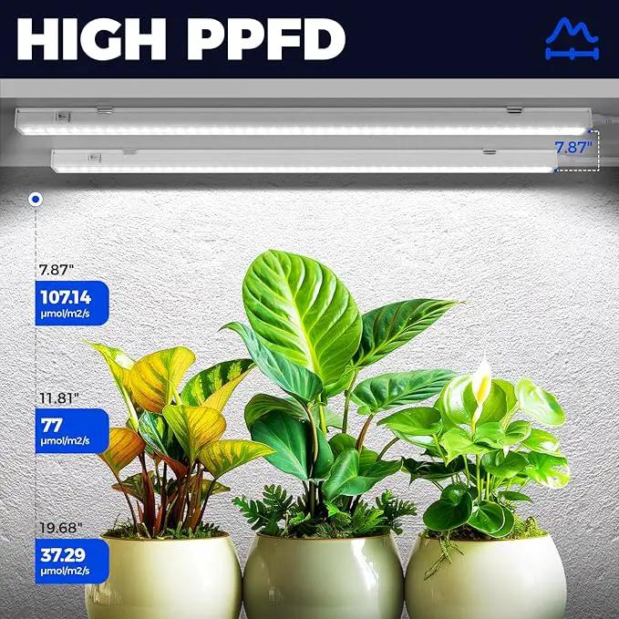 Barrina T5 Grow Lights for Indoor Plants Full Spectrum, 2FT 40W (4 X 10W) Indoor Plant Light with Separate Switch, Linkable Grow Lamp, Indoor Plant Lights for Growth with White Cover, 5000K, 4 Packs by GreenHaven Gardens