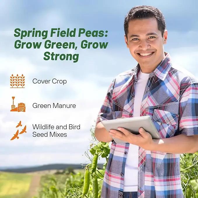 Outsidepride Dundale Spring Field Peas Seeds - 10 lbs. Annual, High-Protein Legume & Cover Crop Seeds for Forage, Food Plot, Gardens & Pastures - Ideal for Improving Soil Health, & Erosion Control by GreenHaven Gardens
