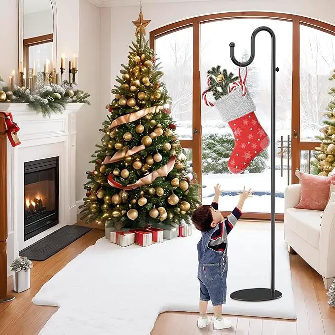 74" Shepherds Hook Stand for Plant: Hanging Bird Feeders, Plants, Lanterns, Wreath and Wind Chimes, Adjustable Free Standing Pole Holder with Heavy Duty Base for Indoor & Outdoor, Holds Up to 20 LBS by GreenHaven Gardens