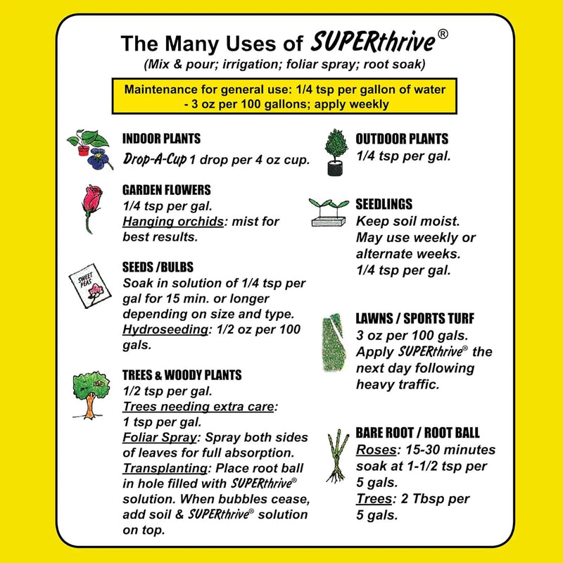 SUPERthrive The Original Vitamin Solution - Liquid Concentrate, May Add to Any Fertilizing Program, 4 fl. oz. by GreenHaven Gardens