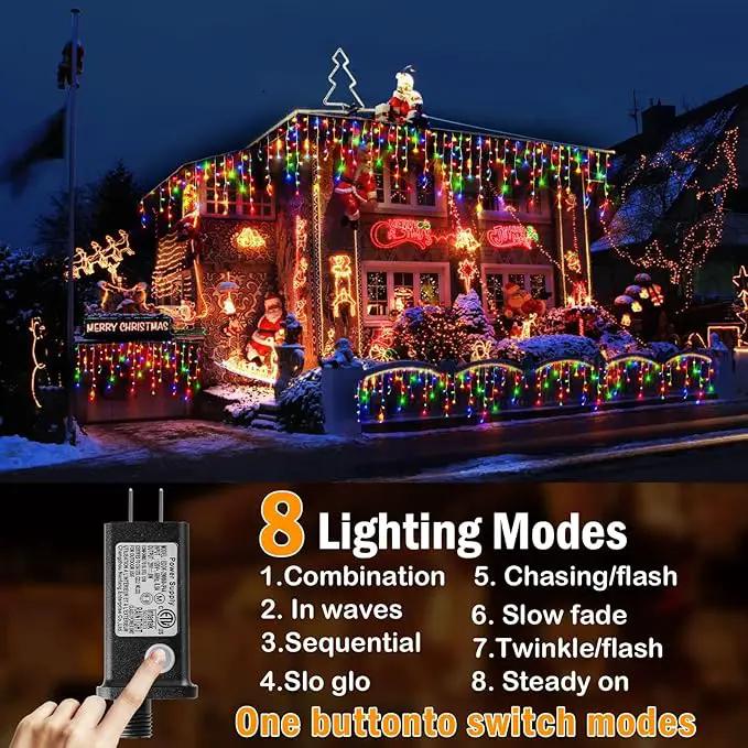 Hezbjiti Christmas Lights Decorations Outdoor, 1600LED 164FT Ice Fairy Lights 8 Modes 320 Drops Fairy String Lights for Christmas Decor Eaves Party Yard Garden by GreenHaven Gardens