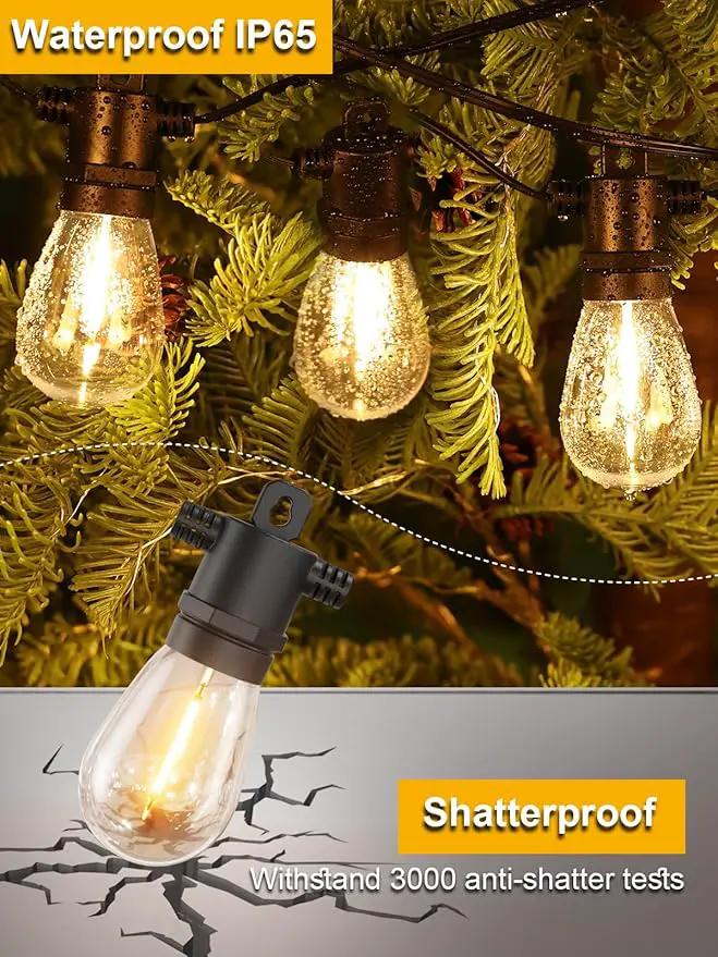 Svater Outdoor String Lights 300 FT, Patio Lights for Outside with Shatterproof Bulbs, Waterproof IP65 Commercial Hanging Light for Backyard Porch Balcony Bistro Party, 2700K by GreenHaven Gardens