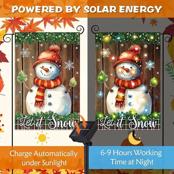 12 Pcs Solar Seasonal LED Garden Flags 28 x 40 Inch Double Sided Yard Flags Spring Easter Halloween Fall Thanksgiving Day Decorations Welcome Garden Flag Lawn Yard Outdoor Holiday Decoration by GreenHaven Gardens