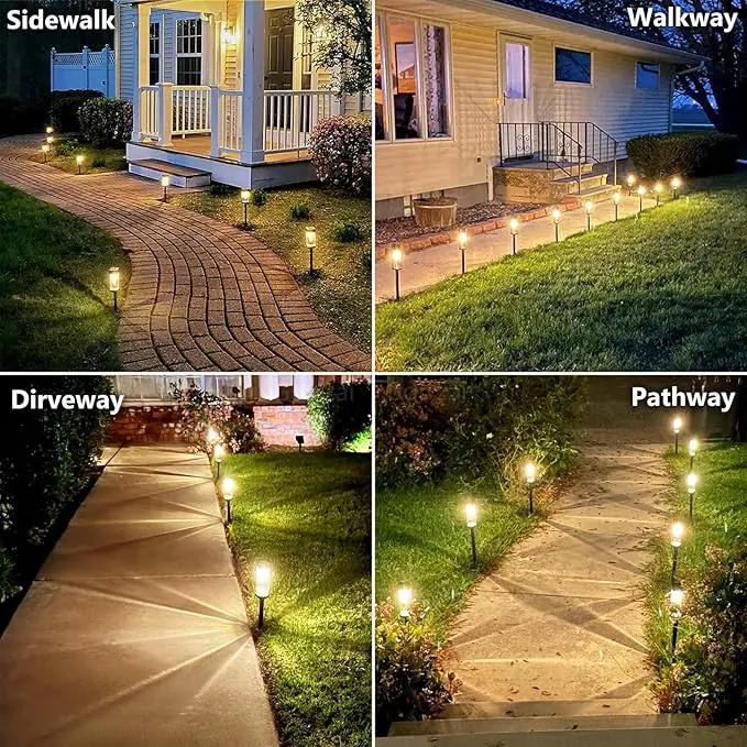 Solar Pathway Lights Outdoor Waterproof Solar Outdoor Lights with LED Tungsten Filament Bulb, Auto On/Off Garden Lighting for Outside Yard Landscape Driveway Lawn Path 4 Pack by GreenHaven Gardens