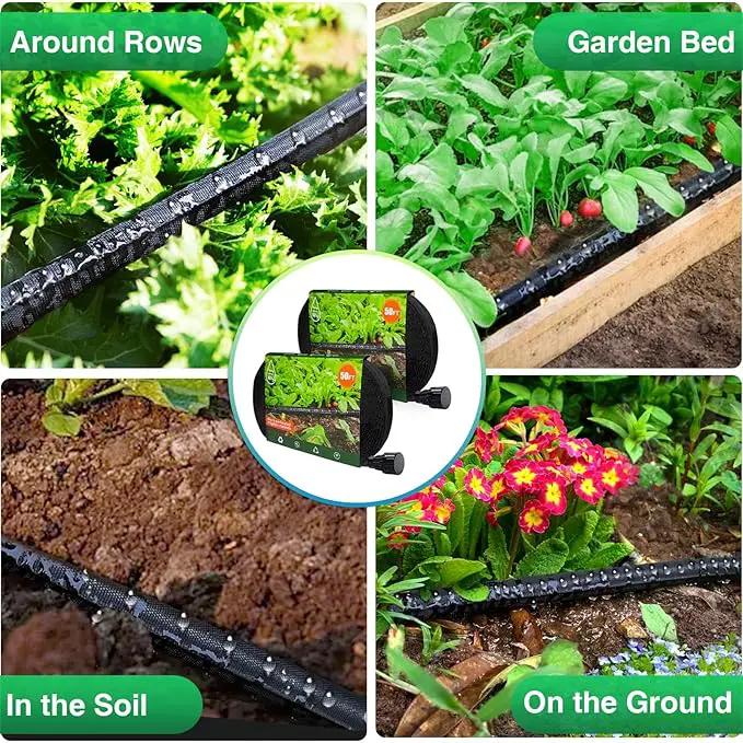 Lefree Soaker Hose 25ft for Garden Beds, Soaker Hose for Foundation Watering, Flat Soaker Hose Save 80% Water, Lightweight Tough Drip Hose for Lawn, Plants (25FT*1Pack) by GreenHaven Gardens