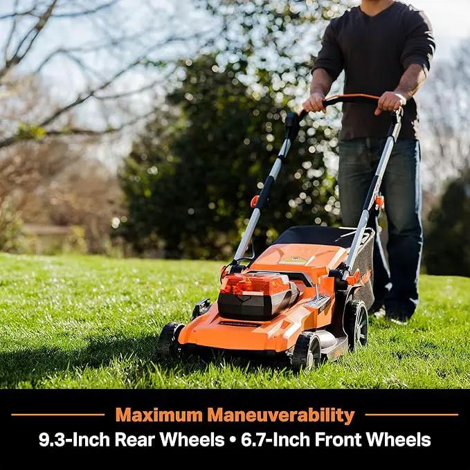 LawnMaster CLMF4819A 48V MAX* 19-inch Brushless Cordless Mower with 2X24V MAX* 4.0Ah Battery and a Dual Charger by GreenHaven Gardens
