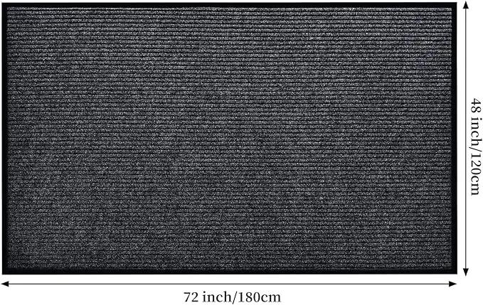 Profile Rubber Door Mat, 72x48inch, Heavy Duty, Entrance Doormat, Indoor and Outdoor, Waterproof, Easy Clean Shoe Scraper, Home Rug Welcome Mats for Entryway, Patio, Porch(Grey) by GreenHaven Gardens