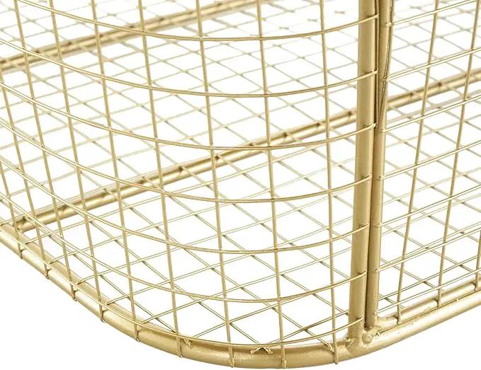 Deco 79 Metal Decorative and Functional Storage Basket Deep Basket Organizer with Round Handles, Basket for Storage 20" x 18" x 19", Gold by GreenHaven Gardens
