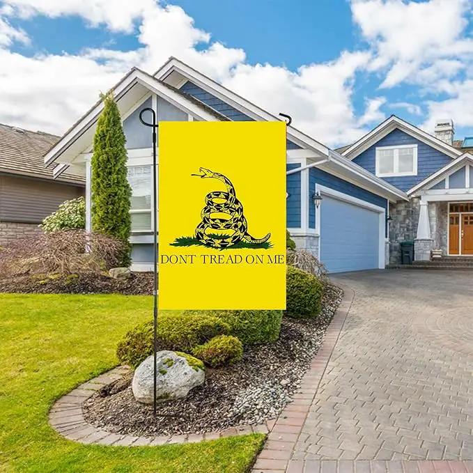 US Embroidered Dont Tread On Me Garden Flag Double Sided 12x18 Inch American Gadsden Yard Lawn Garden Flags Banner Heavy Duty Vivid Color by GreenHaven Gardens