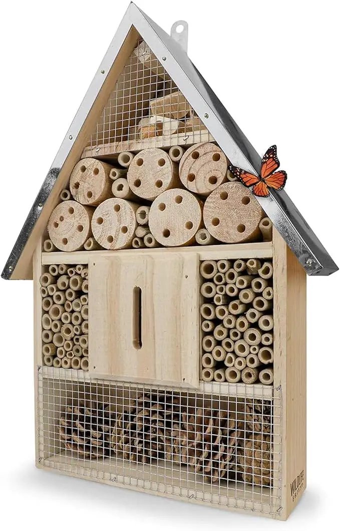 Premium Weatherproof Insect Hotel - Durable Bug House, Bee Home Box for Garden - Ideal Habitat for Bees, Ladybirds, Butterflies - Enhance Biodiversity & Eco-Balance by GreenHaven Gardens