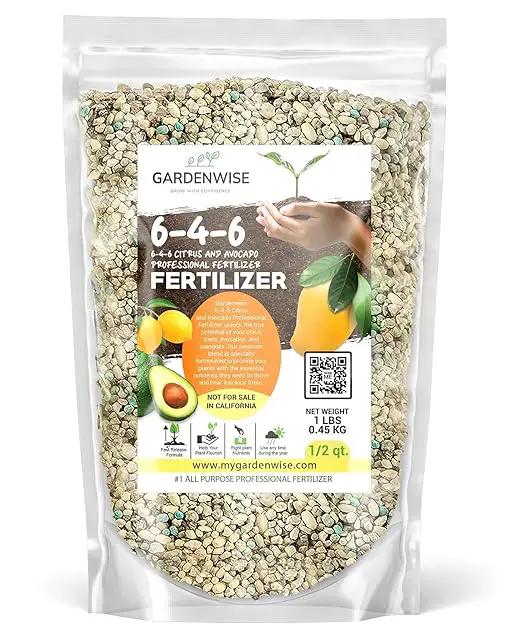 6-4-6 Avocado, Mango Citrus Tree Professional Fertilizer, Plant Food Outdoor/Indoor Gardening; Quick-Release Nitrogen Fertilizer; Orange, Lime, Avocado and Lemon Tree Fertilizer (1/2 QUART) by GreenHaven Gardens