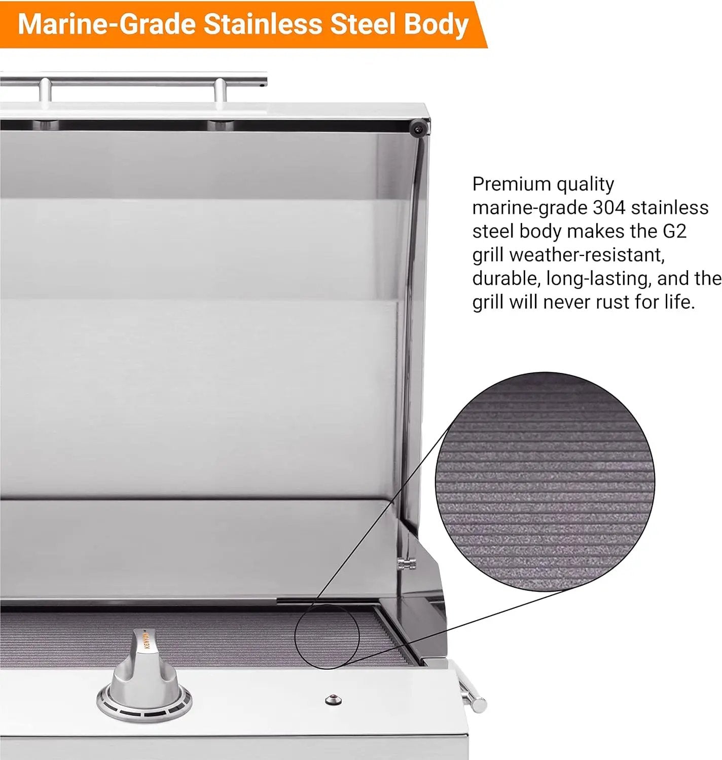 Kenyon G2 Portable Tabletop Electric Grill, 1440W Single Burner, Stainless Steel Body, Cast Aluminum Grate, UL Approved Grill For Indoor And Outdoor Use, Removable Lid, Dishwasher Safe, 120Volts by GreenHaven Gardens
