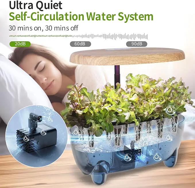 12 Pods Hydroponics Growing System Indoor Herb Garden with LED Growth Lamp Smart Water Pump Plant Germination Kit (No Seeds) Home Kitchen, Gift Ideas for Women Men by GreenHaven Gardens