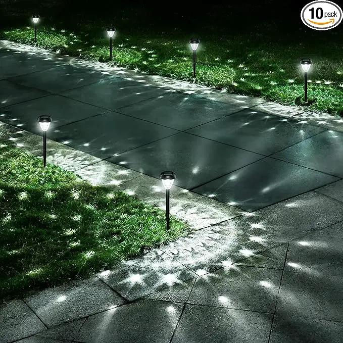 Super Bright Solar Lights, Waterproof 10 Pack, Dusk to Dawn Up to 12 Hrs Solar Powered Outdoor Pathway Garden Lights Auto On/Off, LED Landscape Lighting Decorative for Walkway Patio Yard by GreenHaven Gardens