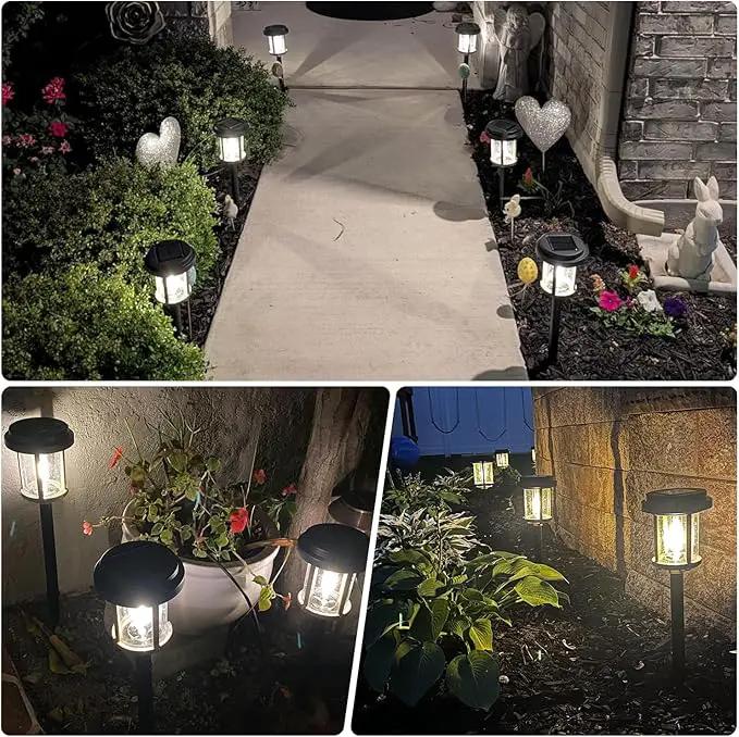 XMCOSY+ Solar Lights Outdoor Waterproof, 20 LM Solar Powered Garden Lights with 2-Tone Black & Grey Metal Design, Solar Pathway Lights for Yard Patio Landscape Walkway Driveway (Black & Grey) by GreenHaven Gardens