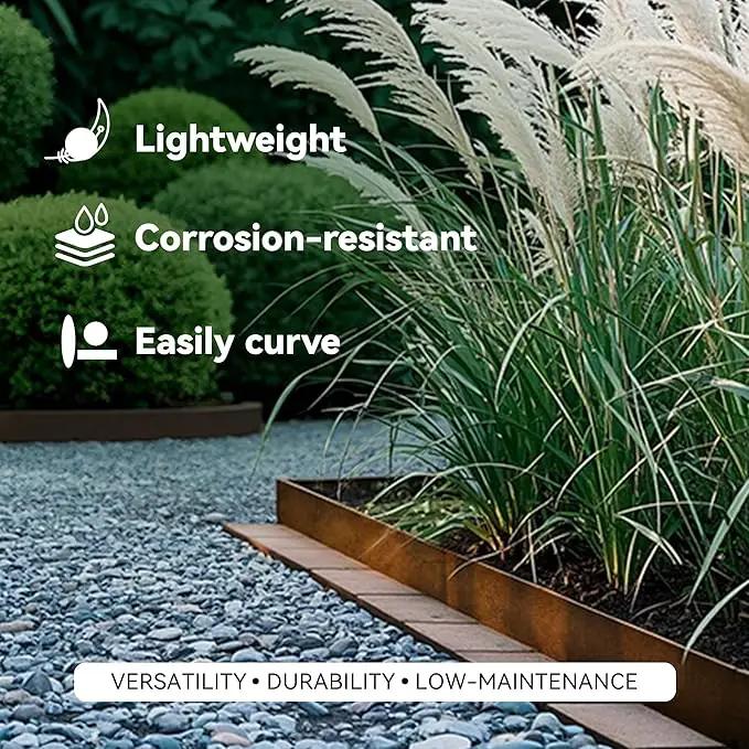 Worth Galvanized Steel Landscape Edging 10" x50' Metal Garden Edging Roll Flexible Bender Border with 16Pcs Stakes for Lawn, Flower Bed Edges, Rust-Like Color by GreenHaven Gardens