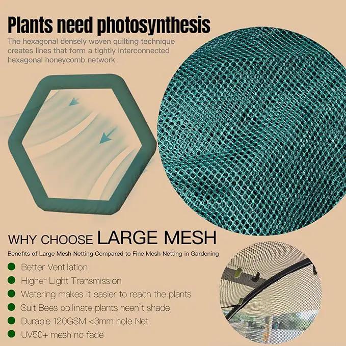 Poray Large Tunnel 8.2'x4' Plant Netting Cover, 6FT Tall Crop Cage Tomato Netting,Pest Guard Cover for Vegetables &Fruits,Durable Gardening Net for Plant and Animal by GreenHaven Gardens
