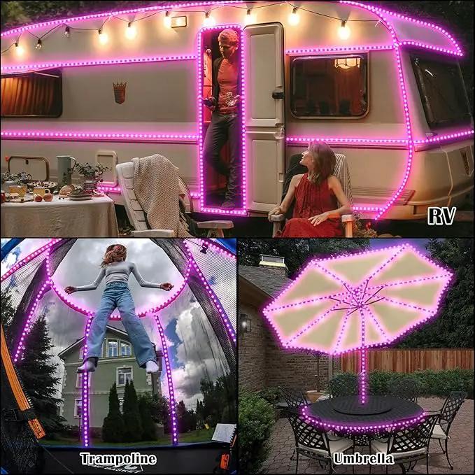 50Ft 600 LED Rope Lights Outdoor, Pink Flexible Tube Light Waterproof Plug in 8 Modes Timer Memory, Permanent String Lights for Tree,Pool, Bedroom, Fence, Garden, Indoor, Outside Decorations by GreenHaven Gardens