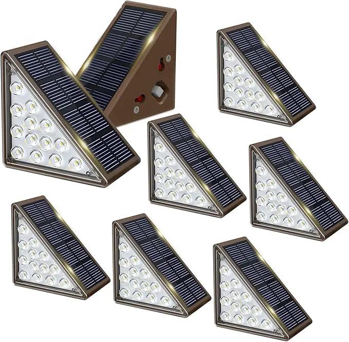 Solar Step Lights for Outside,8pack Solar Stair Lights Outdoor Waterproof IP67,Outdoor Deck Step Lights,Solar Outdoor Lights for Staircase,Patio,Front Step(Cool Brown) by GreenHaven Gardens