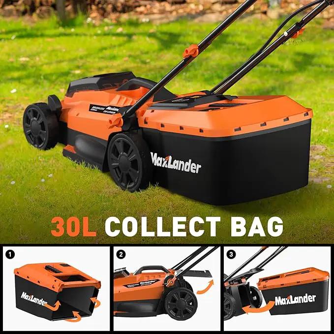 Maxlander Lawn Mowers, 13Inch Electric Lawn Mower Cordless, 20V 2-in-1 Battery Powered Lawn Mower with Brushless Motor, 5-Position Height Adjustment, Battery and Charger Included by GreenHaven Gardens