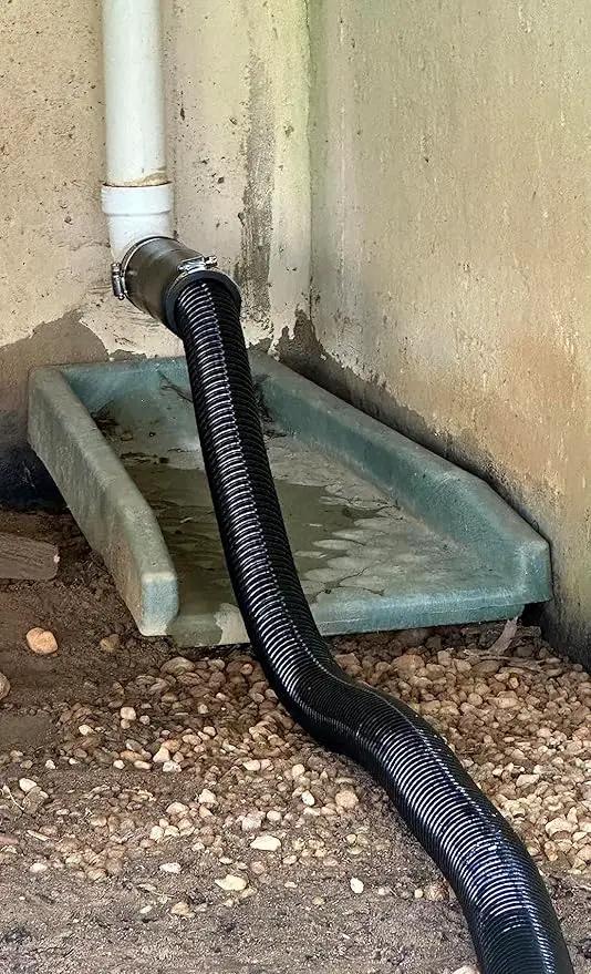 Pond Tubing ID 2” × 20ft Black Corrugated Flexible Reinforced Waterfall Pond Tube Sump Pump Hose, Non-toxic & Kinkproof (20 ft, 2" ID) by GreenHaven Gardens