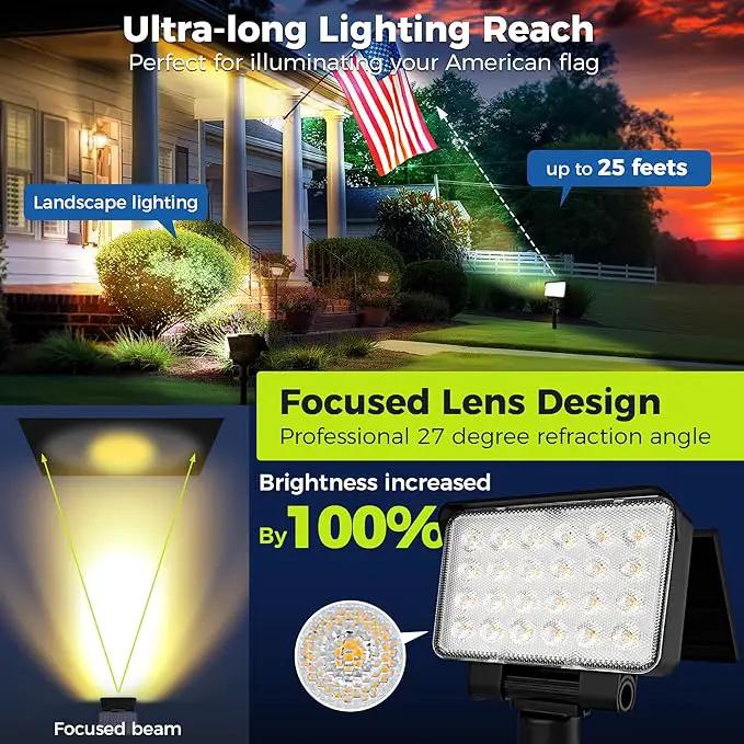 Solar Spot Lights Outdoor Waterproof for Flag, Tree, House, Garden, Yard, Landscape Spotlights for Accent Uplighting Halloween Christmas Decorations-4 Pack by GreenHaven Gardens